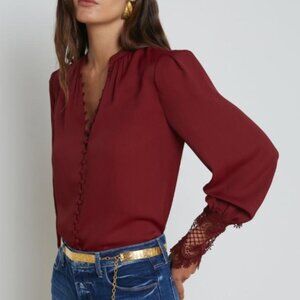 L'Agence Ava Blouse In Syrah M NWT